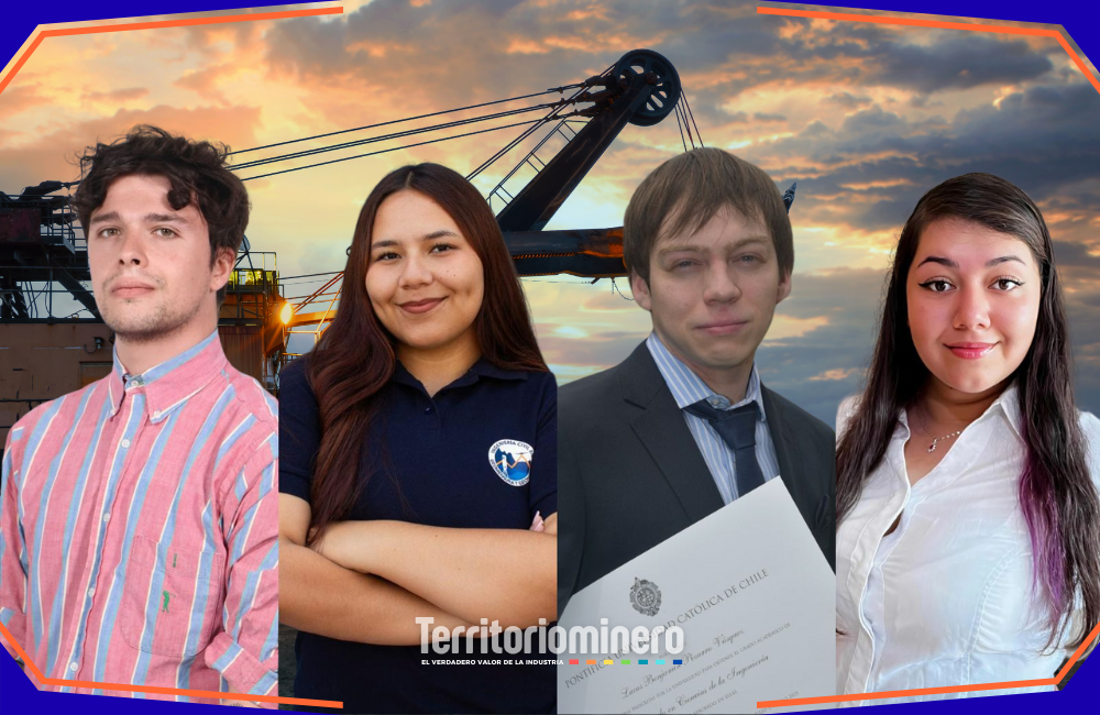 Futuros talentos mineros priorizan ciencia, sustentabilidad y aporte social Estudiantes de carreras mineras realizando actividades prácticas en terreno en una faena o laboratorio.