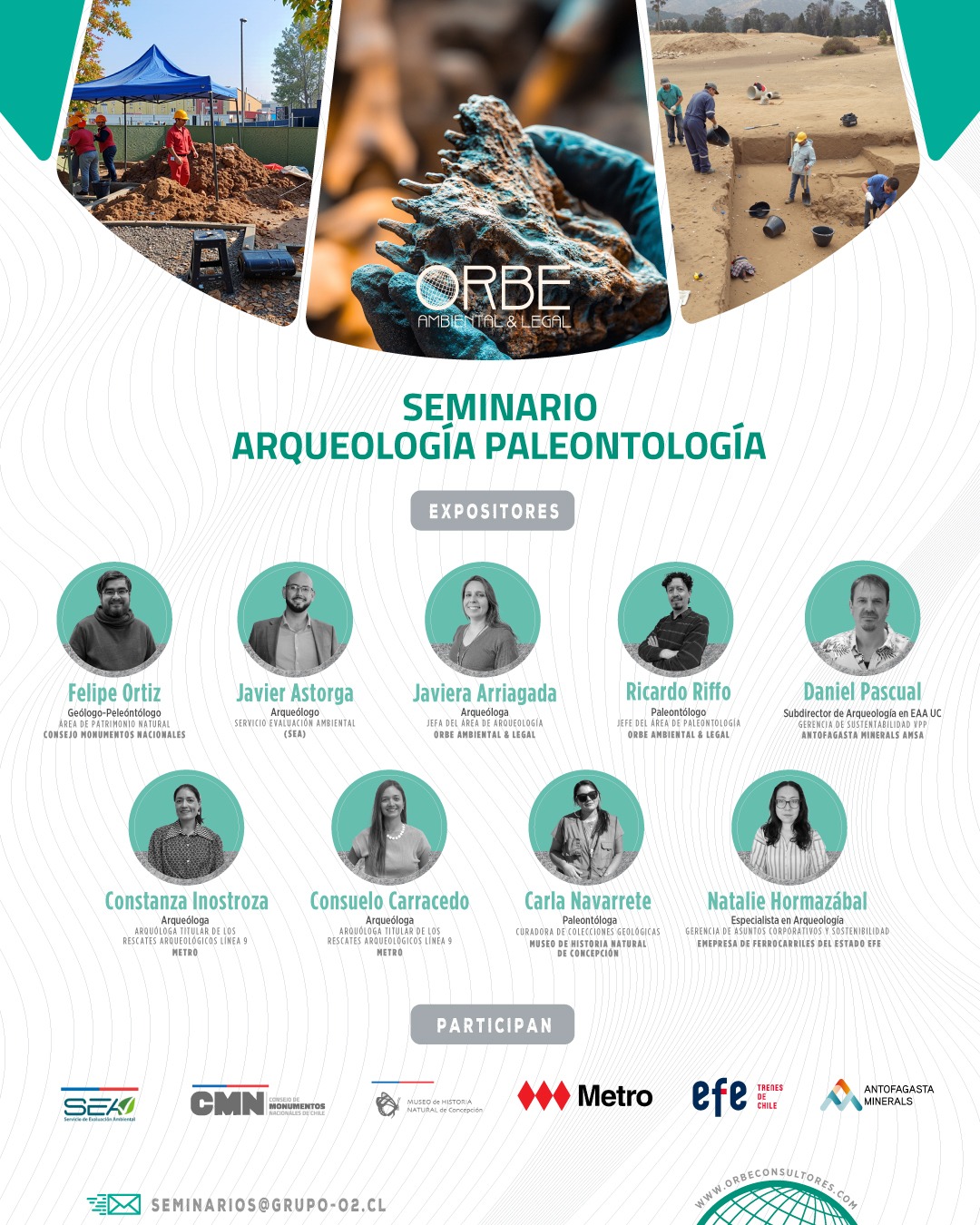 Seminario sobre arqueología y paleontología en proyectos mineros, energéticos e infraestructura organizado por ORBE Ambiental & Legal.